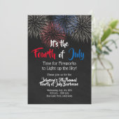 Vier juli uitnodiging vuurwerk (Staand voorkant)