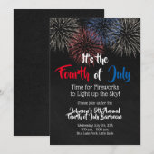 Vier juli uitnodiging vuurwerk (Voorkant / Achterkant)
