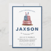 Vier juli | Verjaardagsfeest Uitnodiging (Voorkant)
