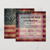 Vier juli viering feestje kaart (Voorkant / Achterkant)