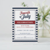 Vier juli-viering Stars & Stripes Kaart (Staand voorkant)