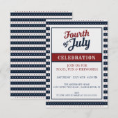 Vier juli-viering Stars & Stripes Kaart (Voorkant / Achterkant)