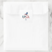 Vier juli vierkante sticker (Tas)