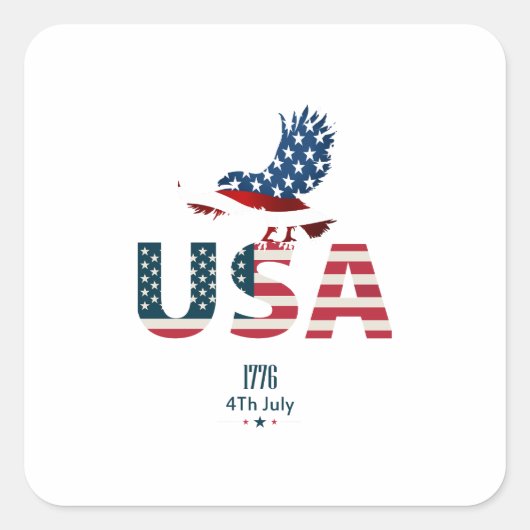 Vier juli vierkante sticker (Voorkant)