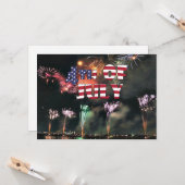 Vier juli vuurwerk spektakel kaart (Voorkant / Achterkant in situ)