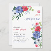 Vier juli woensdags Wit Iets Blauws Bruidsfeestje Kaart (Voorkant)