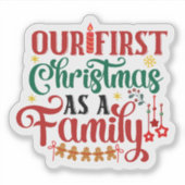 Vier jullie eerste kerst samen sticker (Voorkant)