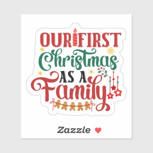 Vier jullie eerste kerst samen sticker (Vel)