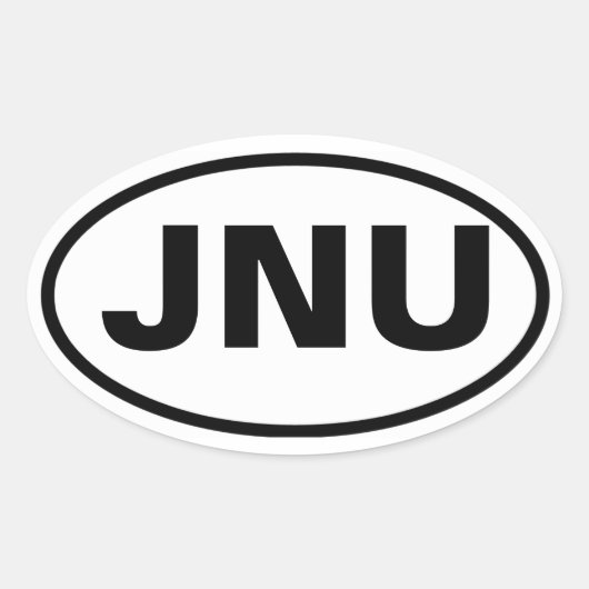 VIER Juneau, Alaska "JNU" Ovale Sticker (Voorkant)