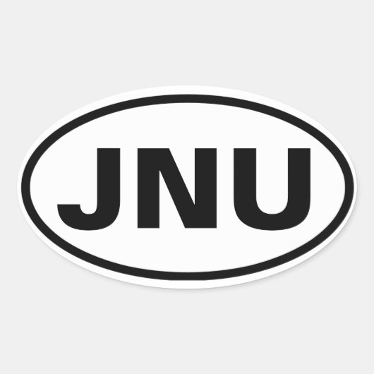 VIER Juneau, Alaska "JNU" Ovale Sticker (Voorkant)