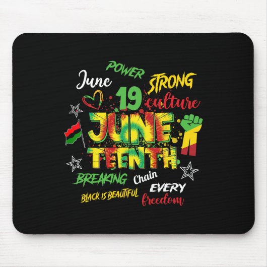 Vier Juneteenth 1865 Afro-Amerikaanse emancipatie Muismat (Voorkant)