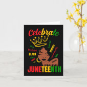 Vier Juneteenth 1865 Zwarte Geschiedenis Maand Vro Kaart (Gele Bloem)