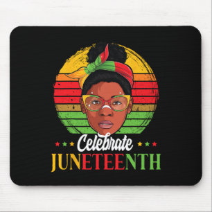 Vier Juneteenth 1865 Zwarte Huid Vrouwen Indepen Muismat