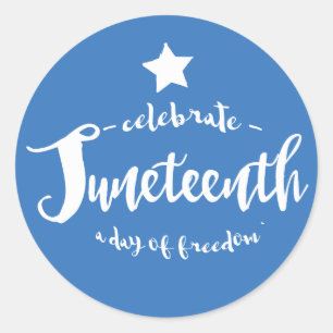 Vier Juneteenth Blue Ronde Sticker