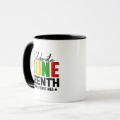 Vier Juneteenth Coffee Mok (Voorkant links)