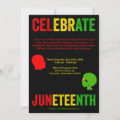 Vier Juneteenth Freedom Day Rood Geel Groen Feestdagenkaart (Voorkant)
