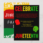 Vier Juneteenth Freedom Day Rood Geel Groen Feestdagenkaart (Voorkant / Achterkant)