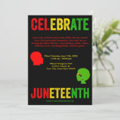Vier Juneteenth Freedom Day Rood Geel Groen Feestdagenkaart (Staand voorkant)