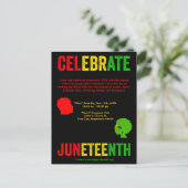 Vier Juneteenth Freedom Day Rood Geel Groen Feestdagenkaart (Staand voorkant)