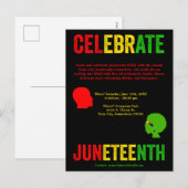 Vier Juneteenth Freedom Day Rood Geel Groen Feestdagenkaart (Voorkant / Achterkant)