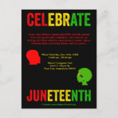 Vier Juneteenth Freedom Day Rood Geel Groen Feestdagenkaart (Voorkant)