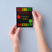 Vier Juneteenth Freedom Day Rood Geel Groen Flyer (Hand)