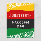 Vier Juneteenth Freedom Day Rood Geel Groen Flyer (Achterkant)