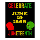 Vier Juneteenth Freedom Day Rood Geel Groen Perfect Poster (Voorkant)
