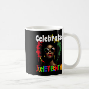 Vier Juneteenth Shirt Vrouwen African Black His Koffiemok