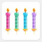 Vier kaarsen lichte vlam vierkant sticker (Voorkant)