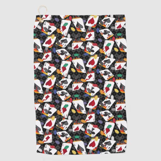 Vier Kaart Aces Poker Golfhanddoek (Voorkant)