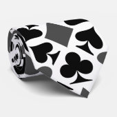 Vier Kaart pak iconen zwart en wit patroon Stropdas (Opgerold)