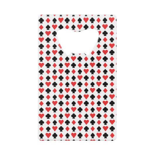 Vier Kaart vormen patroon Creditkaart Flessenopener (Voorkant)