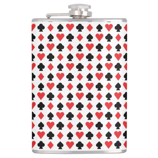 Vier Kaart vormen patroon Heupfles (Voorkant)