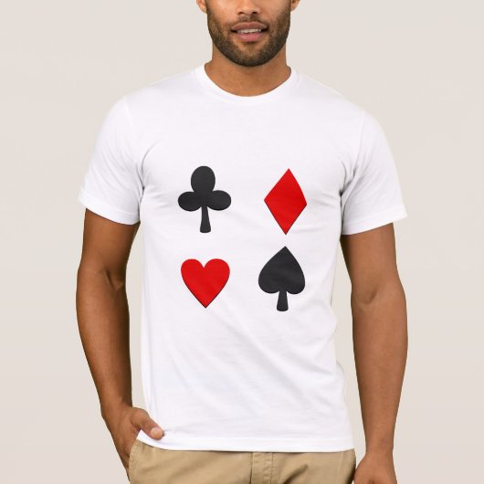 Vier kaartkleuren t-shirt (Voorkant)