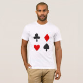 Vier kaartkleuren t-shirt (Voorkant volledig)