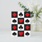 Vier kaartkostuums briefkaart (Staand voorkant)