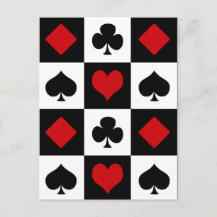 Vier kaartkostuums briefkaart