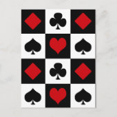 Vier kaartkostuums briefkaart (Voorkant)