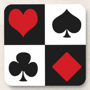 Vier kaartkostuums drankjes onderzetter