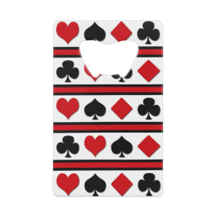 Vier kaartpakken creditkaart flessenopener