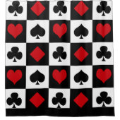 Vier kaartpakken douchegordijn (Voorkant)