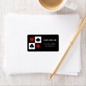 Vier kaartpakken etiket (Insitu)