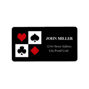 Vier kaartpakken etiket
