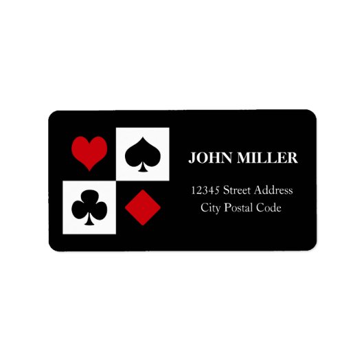 Vier kaartpakken etiket (Voorkant)