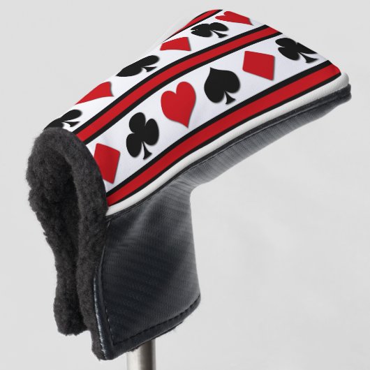 Vier kaartpakken golfheadcover (3/4 voorkant)