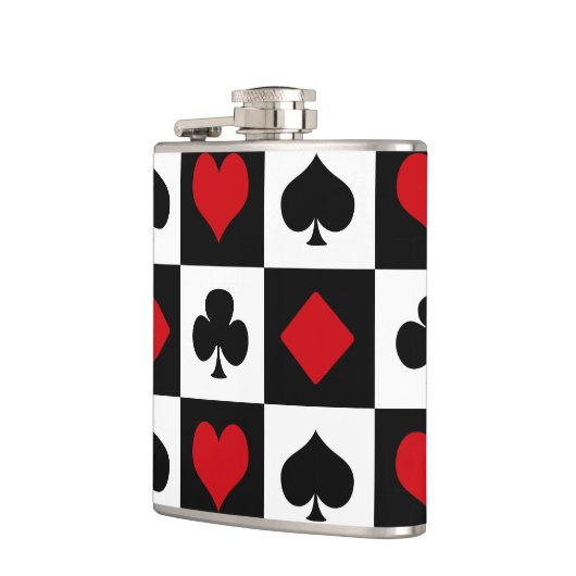 Vier kaartpakken heupfles (Links)