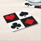 Vier kaartpakken kartonnen onderzetters (Schuin)