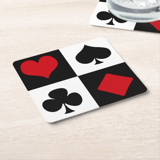 Vier kaartpakken kartonnen onderzetters (Schuin)