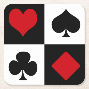 Vier kaartpakken kartonnen onderzetters